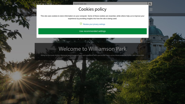 Screenshot of the Friends Of Williamson Park website
