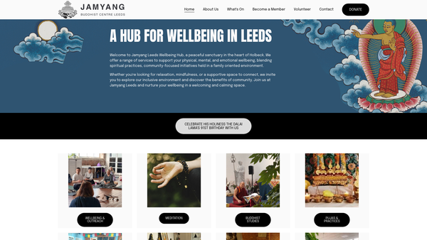 Screenshot of the Jamyang Buddhist Centre Leeds website