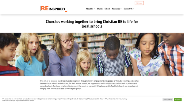 Screenshot of the Churches Together In Earley And East Reading Schools Project website