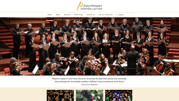 Screenshot of the Polyphony Limited website