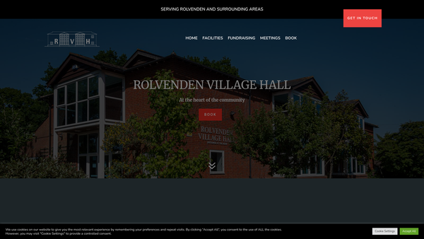 Screenshot of the Rolvenden Village Hall website