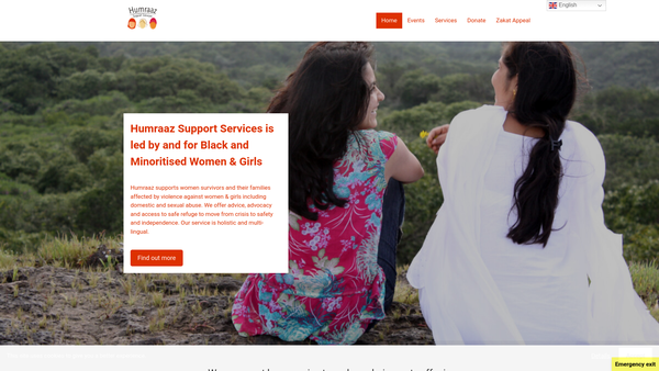Screenshot of the Humraaz website