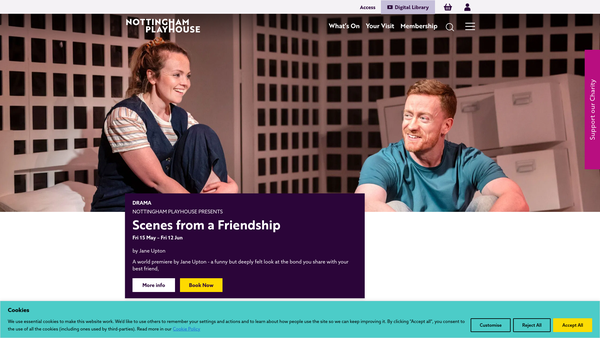 Screenshot of the Nottingham Playhouse Trust Limited website