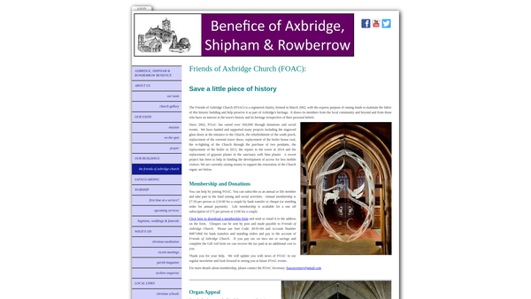 Screenshot of the The Friends Of Axbridge Church website