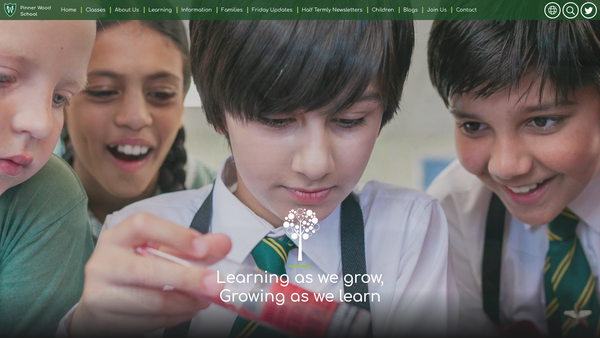 Screenshot of the Friends Of Pinner Wood Schools website