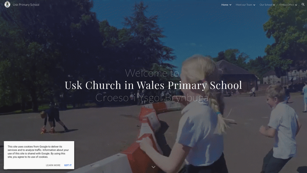 Screenshot of the Usk School Parent Teacher Friends Association website