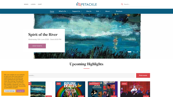 Screenshot of the The Ropetackle Centre Trust website