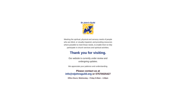 Screenshot of the St John's Guild website