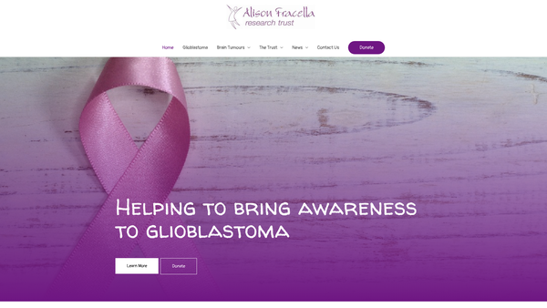 Screenshot of the Alison Fracella Research Trust website