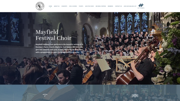 Screenshot of the The Mayfield Festival Choir Society website