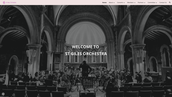 Screenshot of the St Giles Orchestra website