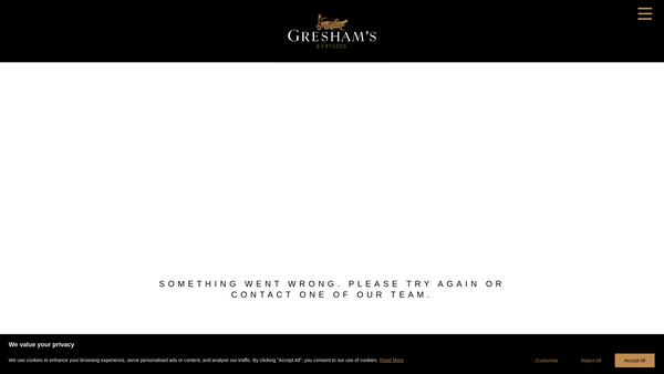 Screenshot of the The Gresham's Foundation website