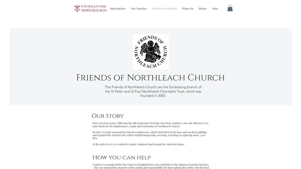 Screenshot of the St Peter And St Paul Northleach Charitable Trust website