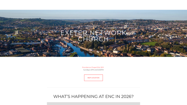 Screenshot of the Exeter Network Church website