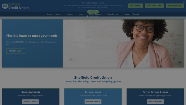 Screenshot of the Financial Inclusion Services (Yorkshire) Ltd website