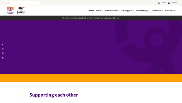 Screenshot of the Home-Start Barnet website
