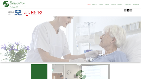 Screenshot of the The Nightingale Trust For Nutritional Support website