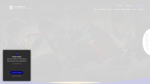 Screenshot of the St Gregorys Rc School PTA website