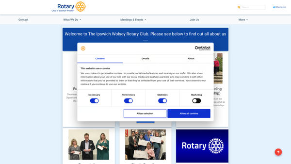 Screenshot of the The Rotary Club Of Ipswich Wolsey Trust Fund website