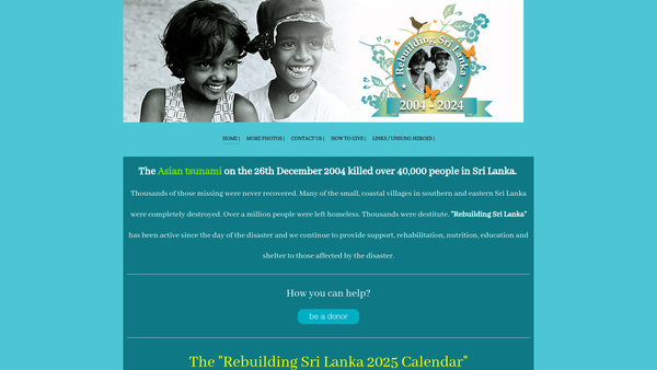 Screenshot of the Rebuilding Sri Lanka website