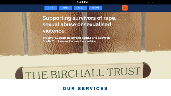 Screenshot of the The Birchall Trust website