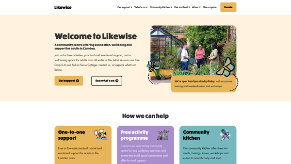 Screenshot of the Likewise Community website