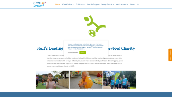 Screenshot of the Child Dynamix website