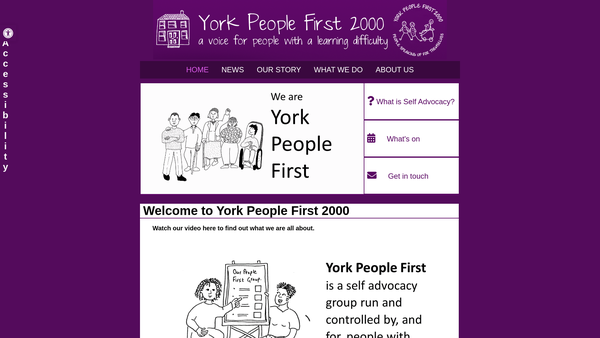 Screenshot of the York People First 2000 website