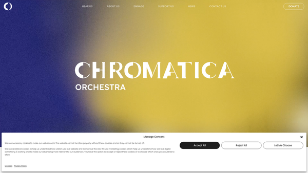 Screenshot of the Chromatica Orchestra website