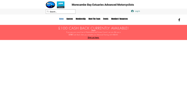 Screenshot of the Morecambe Bay Estuaries Advanced Motorcyclists website