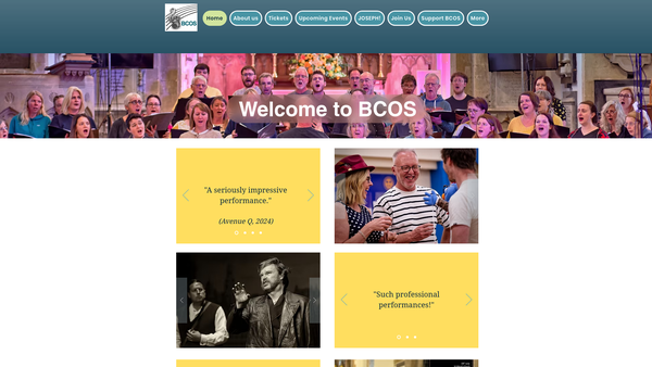 Screenshot of the Bicester Choral And Operatic Society website