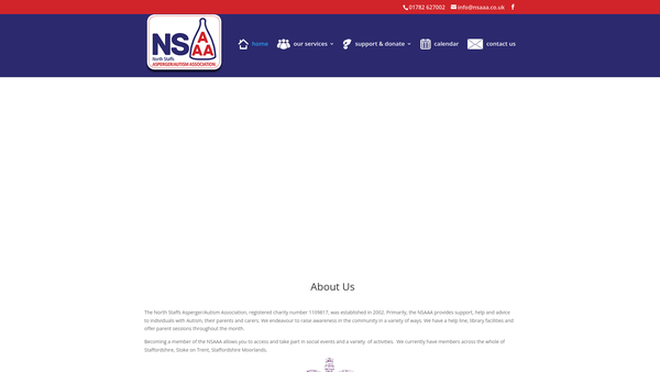 Screenshot of the North Staffs Asperger / Autism Association website
