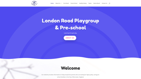 Screenshot of the London Road Playgroup & Pre-School website