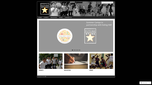 Screenshot of the Future Stars website