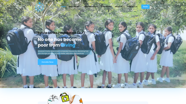 Screenshot of the Sylvia Lanka Foundation website