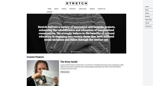 Screenshot of the Stretch website