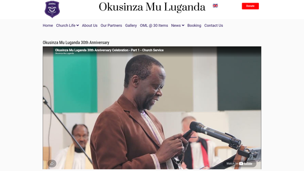 Screenshot of the Okusinza Mu Luganda website