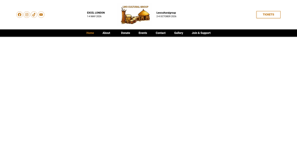 Screenshot of the Lwo Cultural Group website