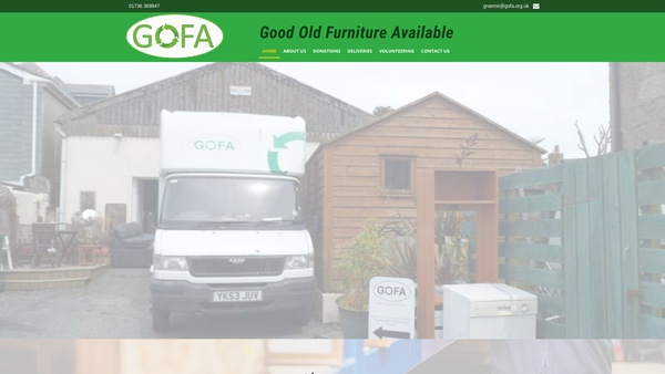 Screenshot of the Good Old Furniture Available (Gofa) website