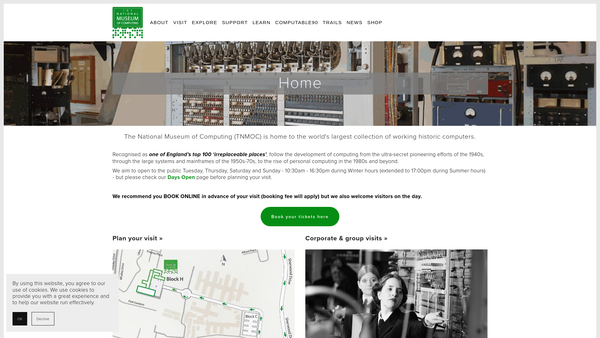 Screenshot of the The National Museum Of Computing website
