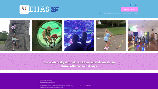 Screenshot of the Edenbridge Holiday Activities Scheme Limited website