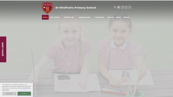 Screenshot of the Friends Of St Winifred's Schools website