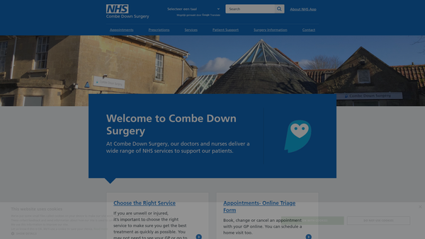 Screenshot of the The Friends Of Combe Down Surgery website