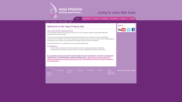 Screenshot of the Vasa Praevia Raising Awareness website
