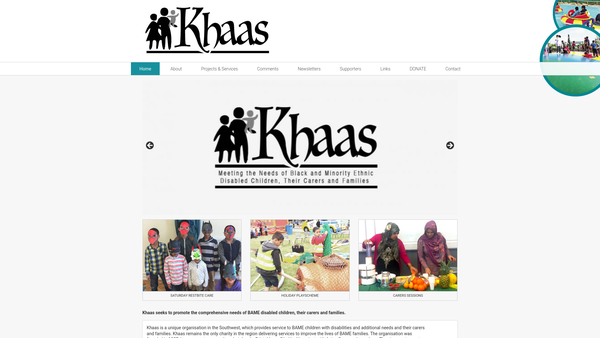 Screenshot of the Khaas website