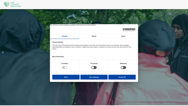 Screenshot of the The Climate Movement website