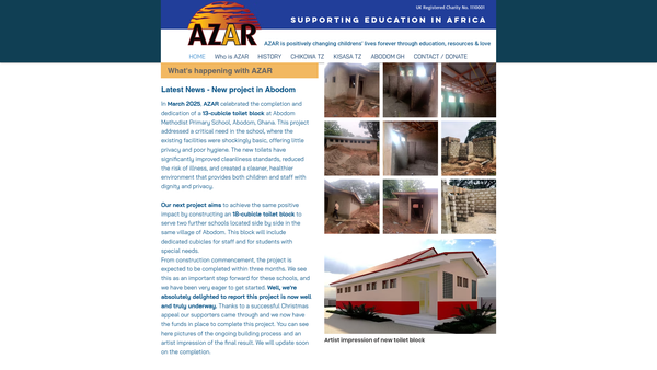 Screenshot of the Azar website