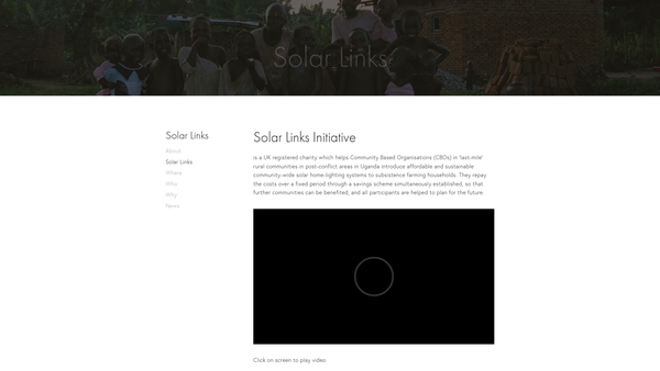 Screenshot of the Solar Links Initiative website