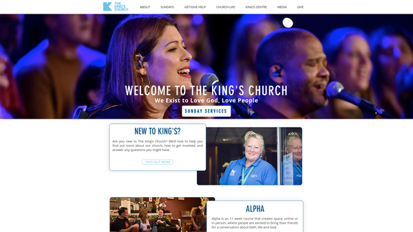 Screenshot of the The King's Church Mid-Sussex website