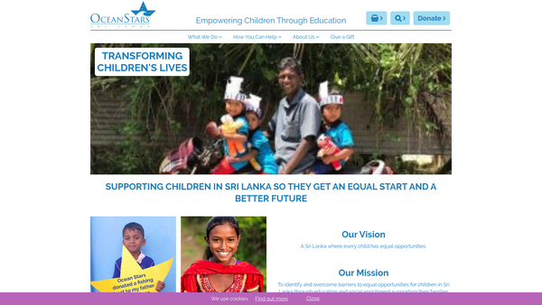 Screenshot of the Ocean Stars Trust website